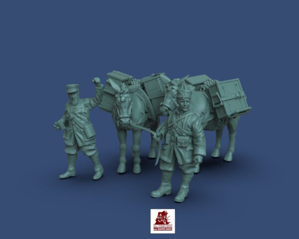 Capitaine Pisani et ses mules de transport (STL)