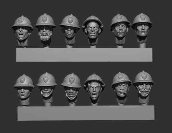 Têtes avec casques Adrian marqués de l'insigne polonais (STL)